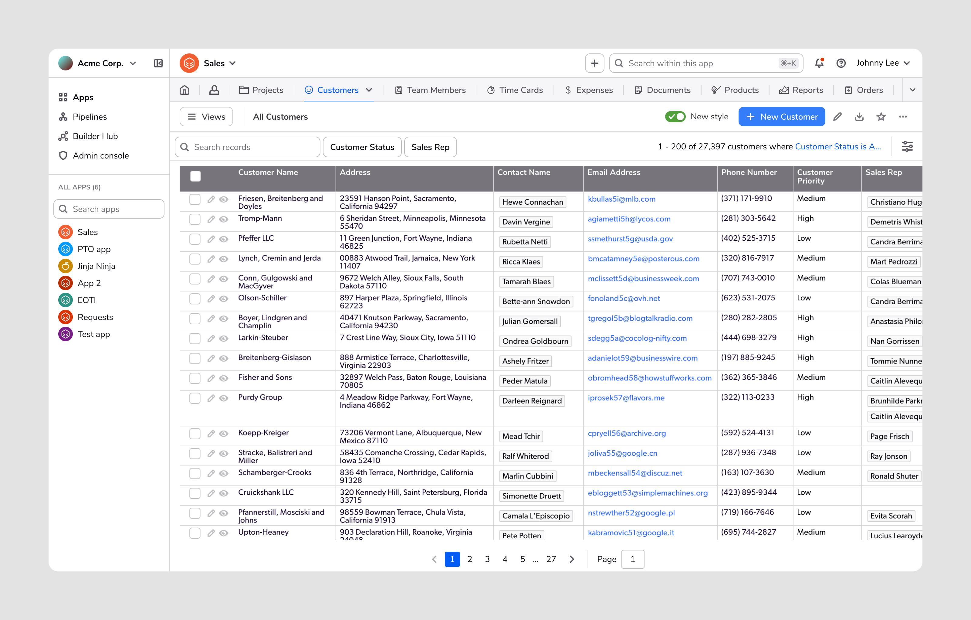 Quickbase navigation prototype