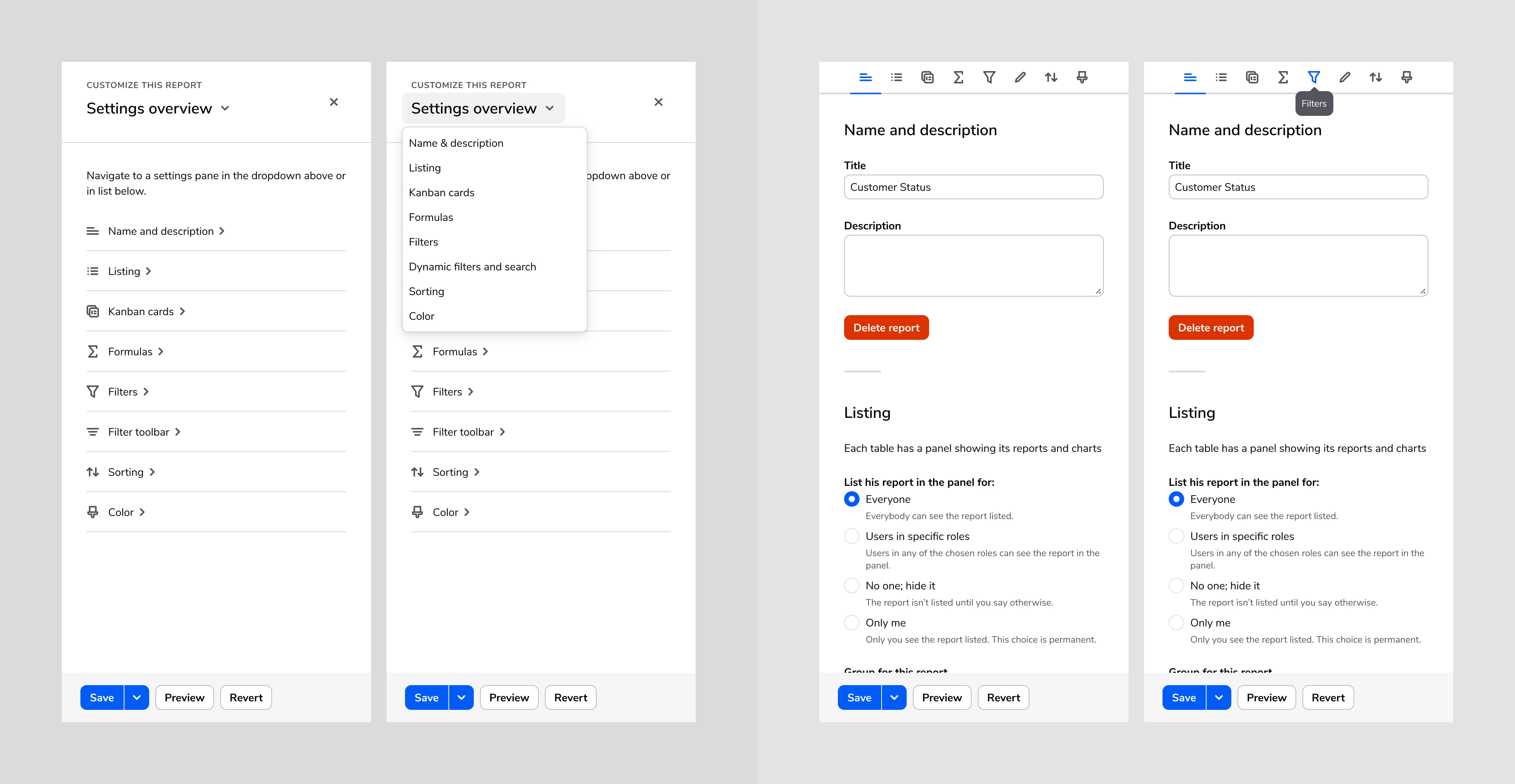 Quickbase Report Settings research